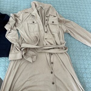 Calvin Klein Tan Button-Down Dress